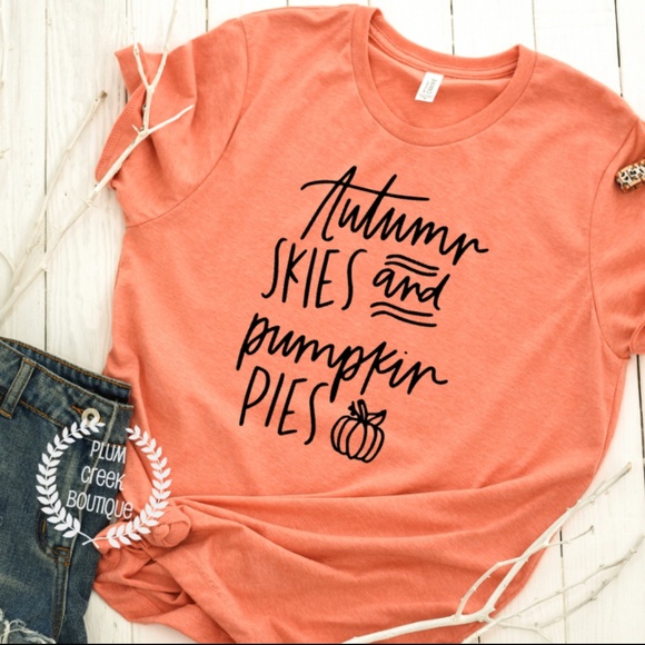 Plum Creek Boutique Tops - Autumn Skies Pumpkin Pies TShirt - NEW NWT